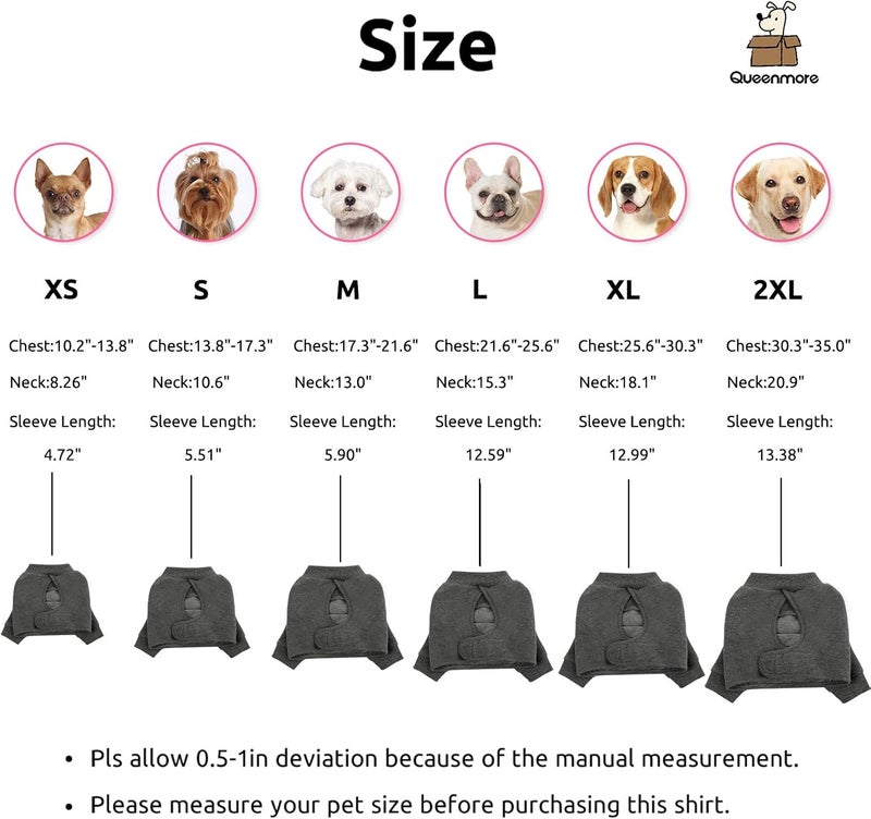 Queenmore Dog Surgery Recovery Sleeve Front Legs, Breathable Dog Recovery Sleeve, Elbow Protector Pet Cone Alternative After Surgery, Grey, M - Image 3